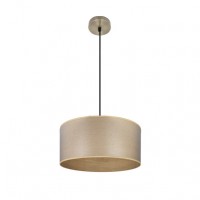 Distribuidor - Lâmpadas Diversas | Colgantes Moderno | COLGANTE TANIA 1XE27 CUERO/MADERA CLARA REGX40X40 CM Ref: 188394085
